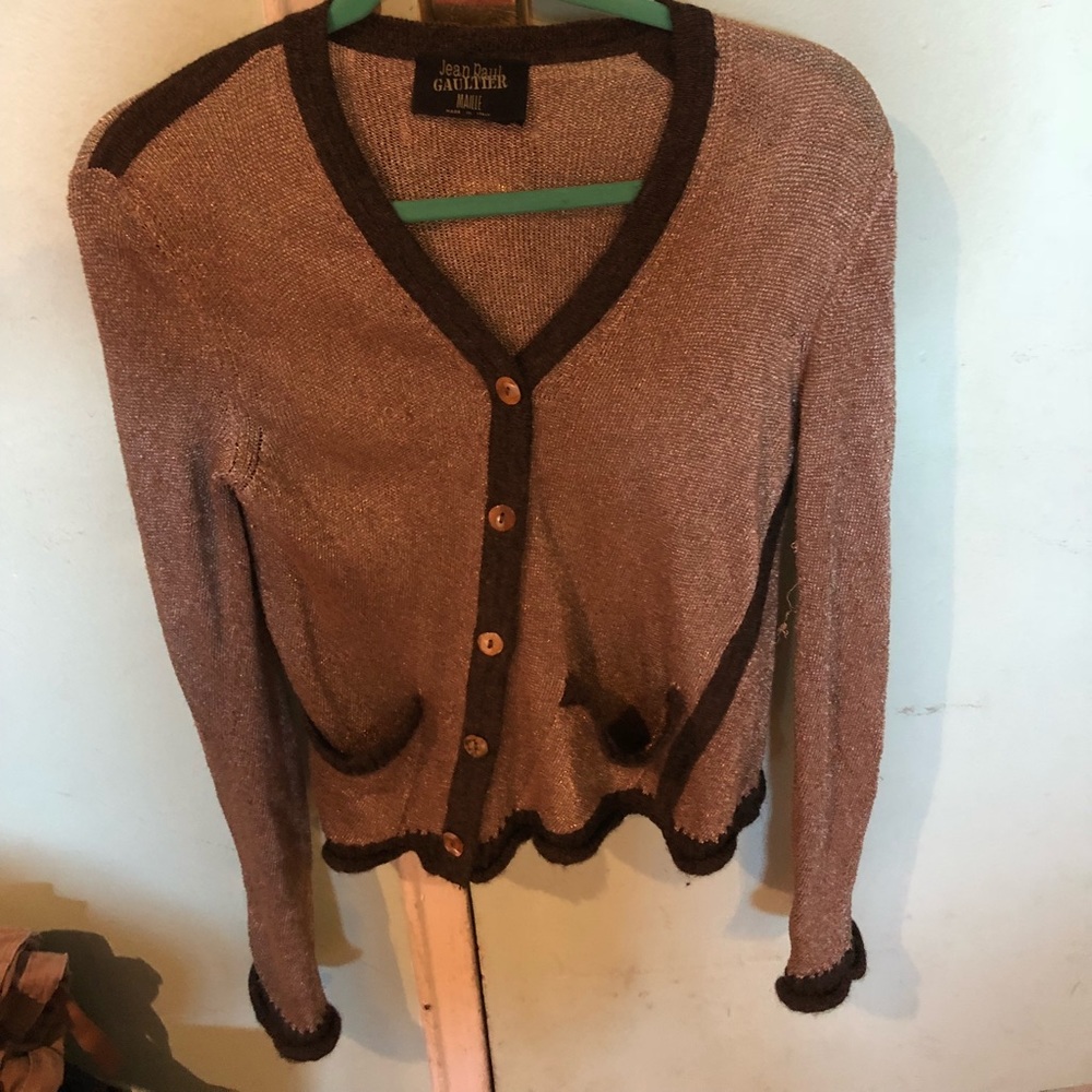 Jean Paul Gaultier cardigan in beige/copper brown